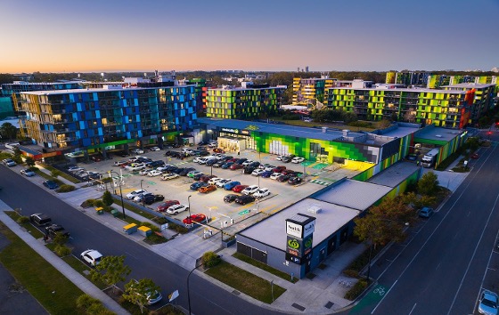 Smith Collective Retail carpark aerial view